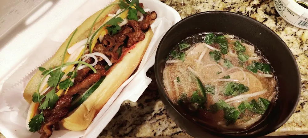 Grilled Pork Banh MI and a Bowl of Pho