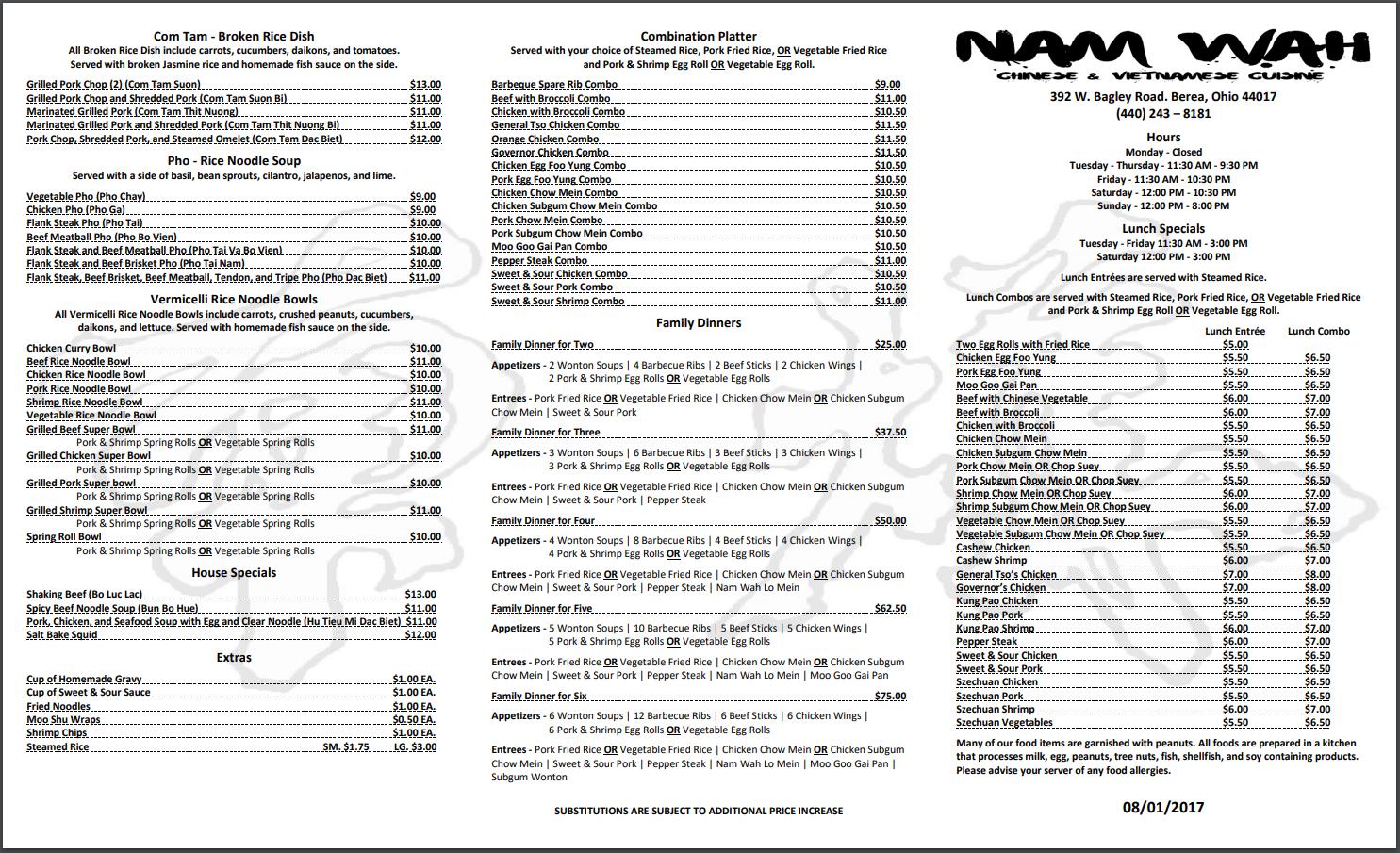 Nam Wah Chinese & Vietnamese Cuisine